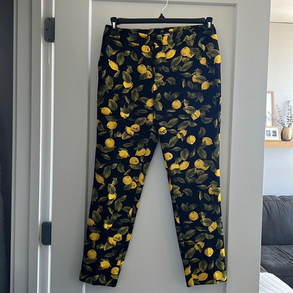Zara lemon patterned pants - XS